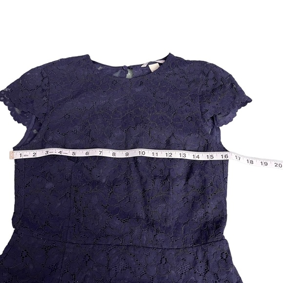 New!! H&M Short Sleeve Lace Midi Dark Blue Dress Size 6 - Picture 5 of 13